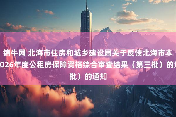 锦牛网 北海市住房和城乡建设局关于反馈北海市本级2026年度公租房保障资格综合审查结果（第三批）的通知