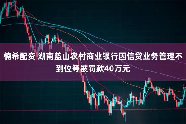 楠希配资 湖南蓝山农村商业银行因信贷业务管理不到位等被罚款40万元