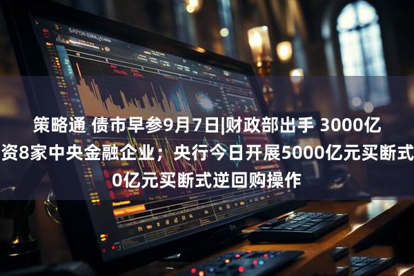 策略通 债市早参9月7日|财政部出手 3000亿特别国债注资8家中央金融企业；央行今日开展5000亿元买断式逆回购操作